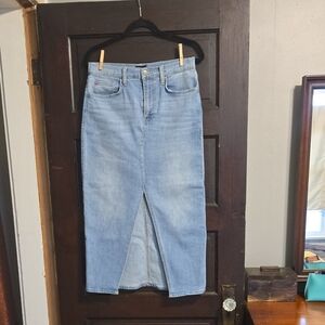 Hudson Jeans Light Blue Denim Midi Skirt